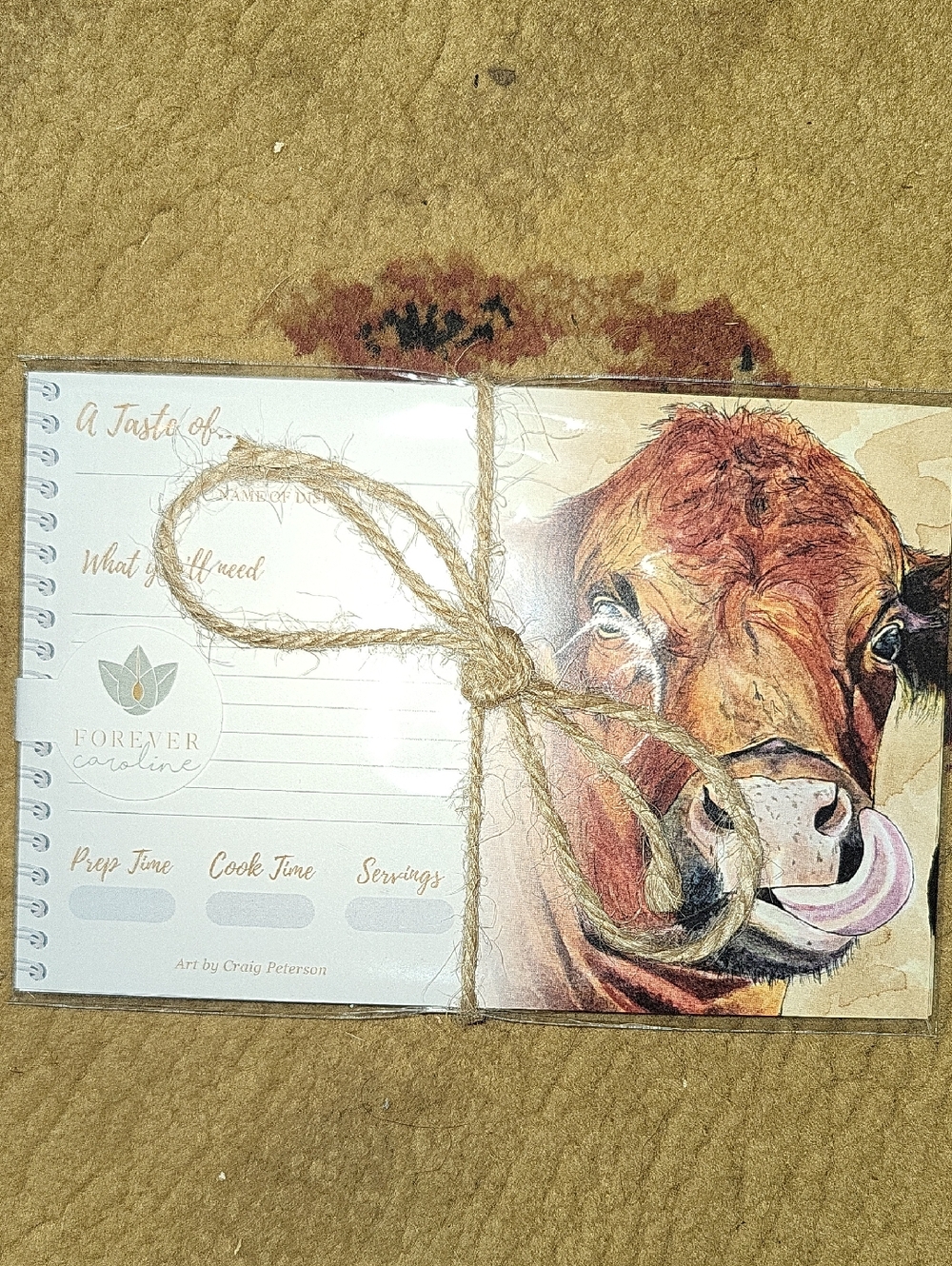Cow Recipe Cards - Brown Design 8 Cards